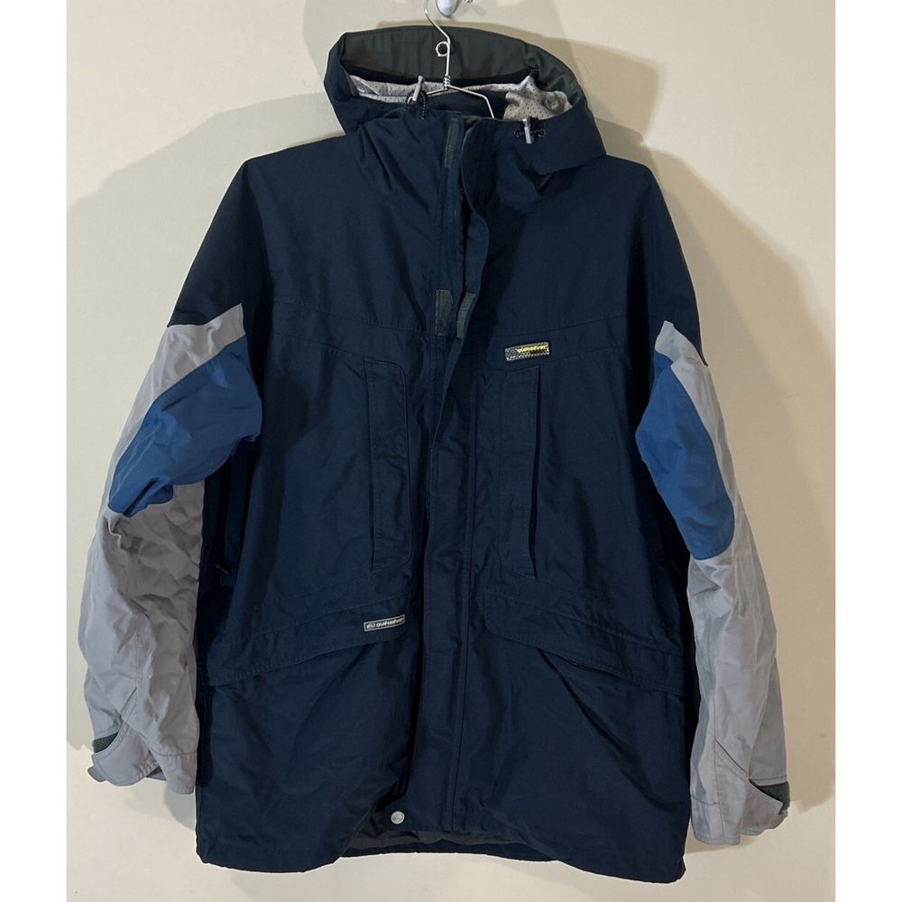 Vintage Quicksilver Jacket Mens Large Blue Gore-Tex Technical Snow Ski Y2K